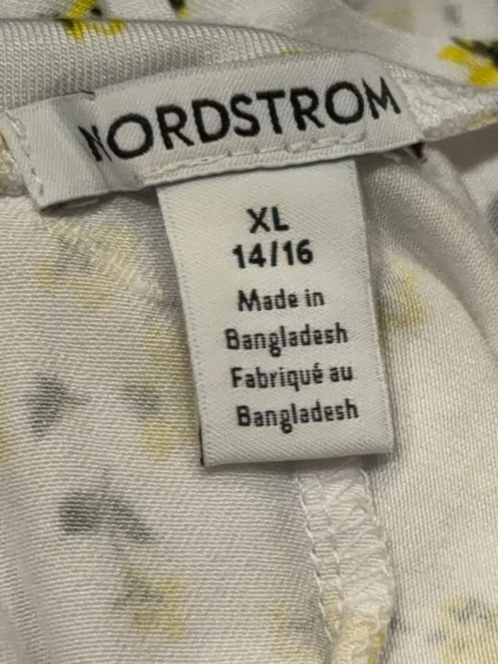 NORDSTROM Adorable A-line Dress Sleeveless Crew Neck XL 14/16 White/Flowers VGUC